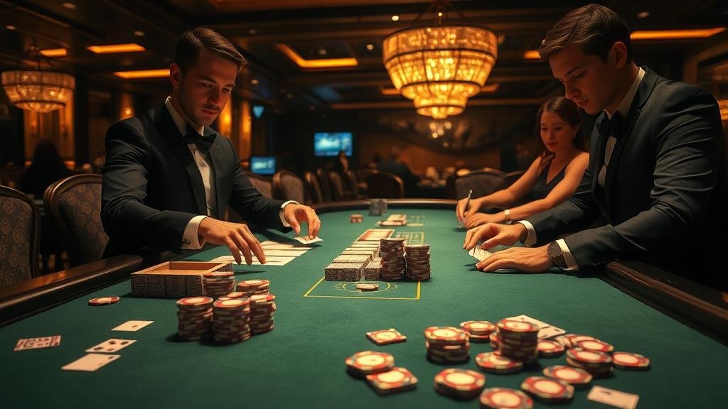 ดีลเลอร์สาวสวยกำลังแจกไพ่บาคาร่าสด SA Gaming