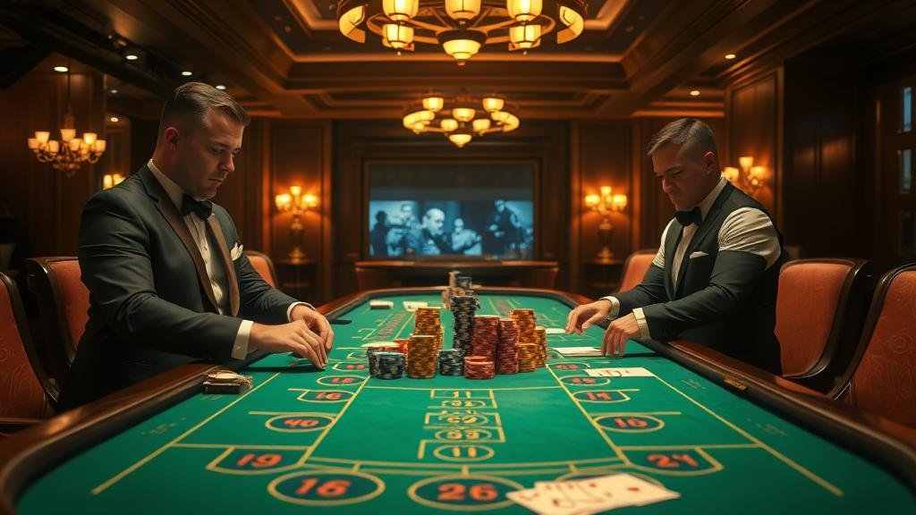 หน้าจอโทรศัพท์มือถือแสดงเกมบาคาร่าพร้อมผลชนะ