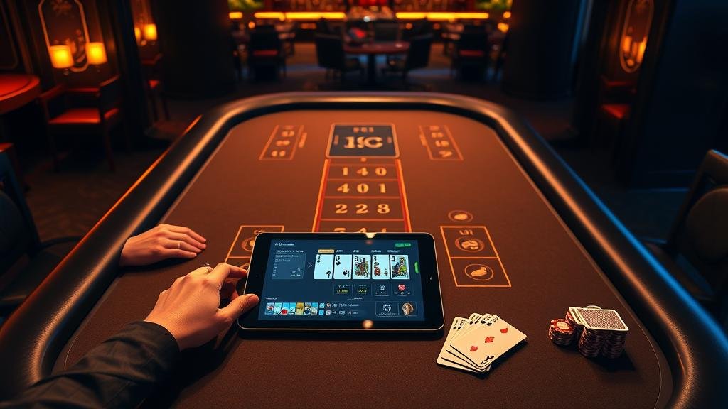 การอ่านเค้าไพ่ บาคาร่า มินิมังกร บนแท็บเล็ต