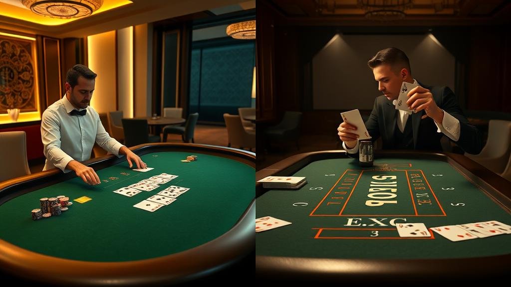 ดีลเลอร์มืออาชีพกำลังแจกไพ่บาคาร่า Ezugi