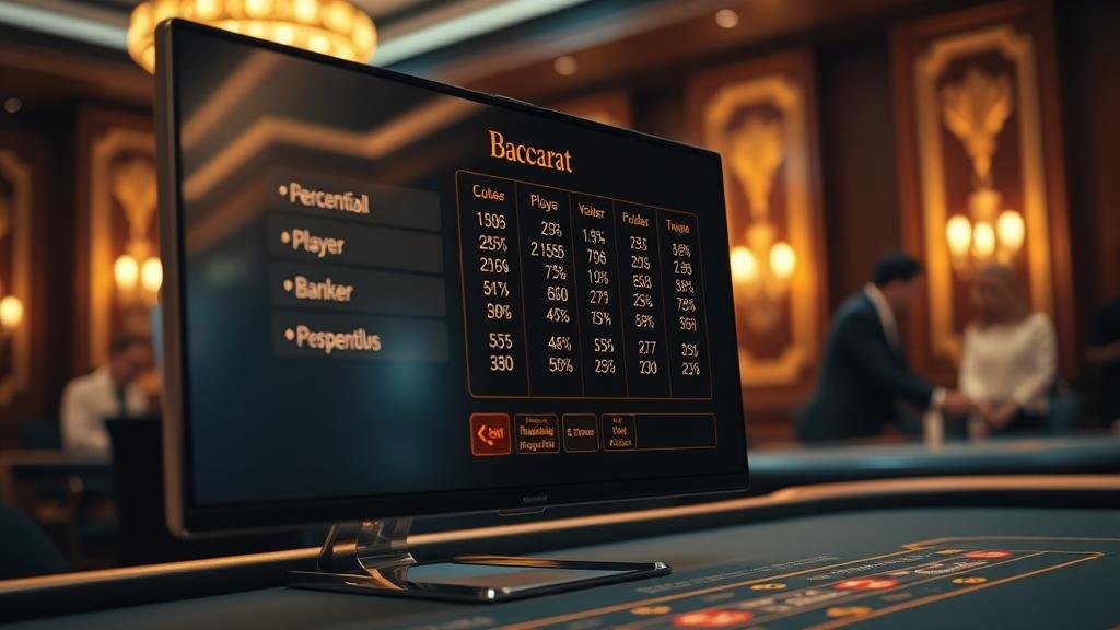 อินโฟกราฟิกแสดงสถิติและเปอร์เซ็นต์การชนะบาคาร่า