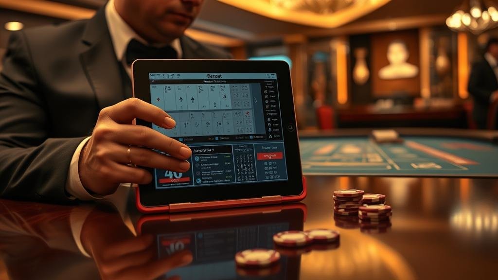 การแสดงผลเค้าไพ่บาคาร่าบนแท็บเล็ต มินิ