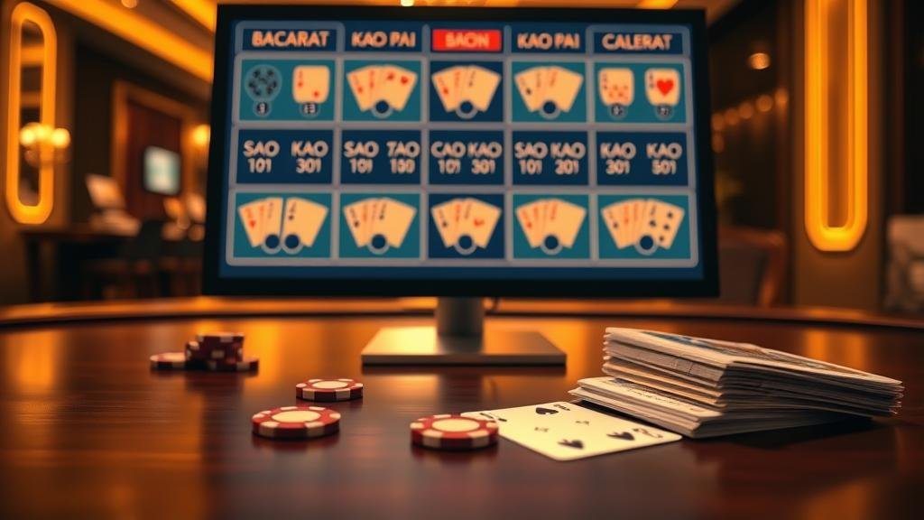 หน้าจอเลือกห้องบาคาร่าULTRA บนคอมพิวเตอร์