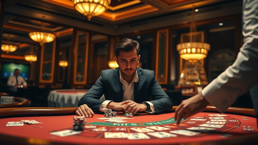 ภาพประกอบเค้าไพ่บาคาร่าแบบลูกปัดและถนนใหญ่