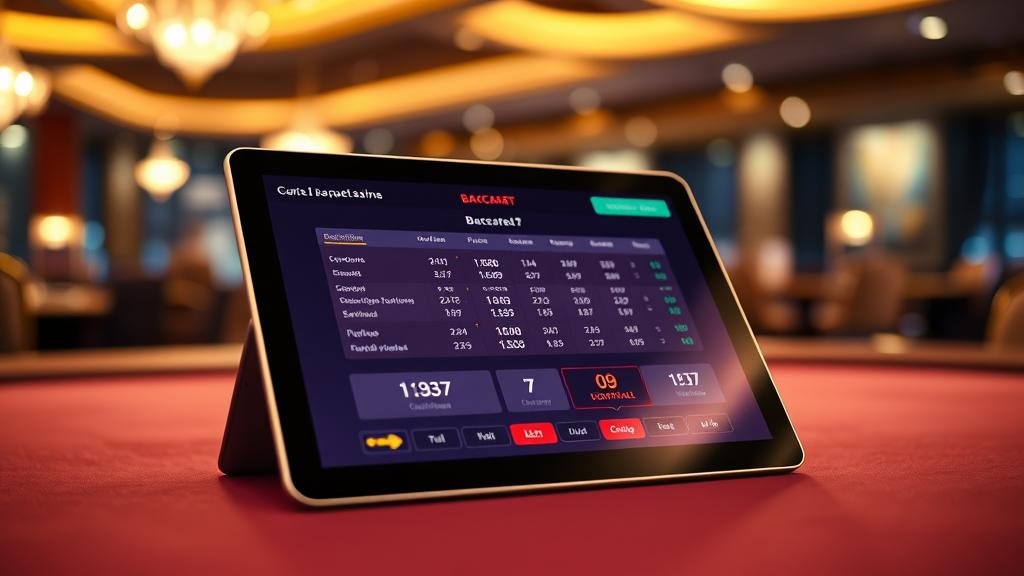 สถิติและเค้าไพ่บาคาร่าบนแท็บเล็ต