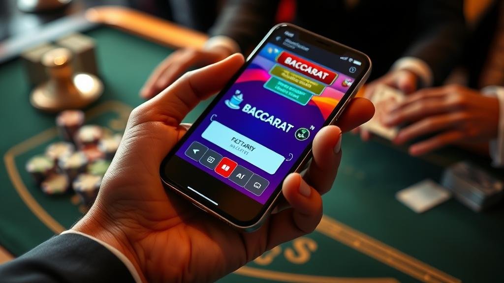 การเลือกห้องบาคาร่าบนแท็บเล็ต