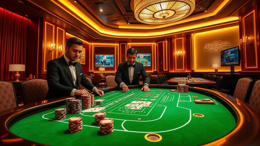 หน้าจอเกมบาคาร่า Evolution แบบโมเดิร์นและแนวนอน