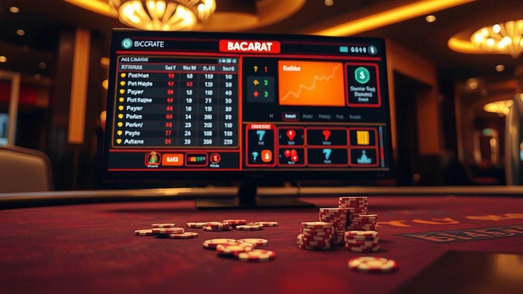 หน้าจอเกมบาคาร่า BBIN แสดงสถิติและตัวเลือกการเดิมพัน