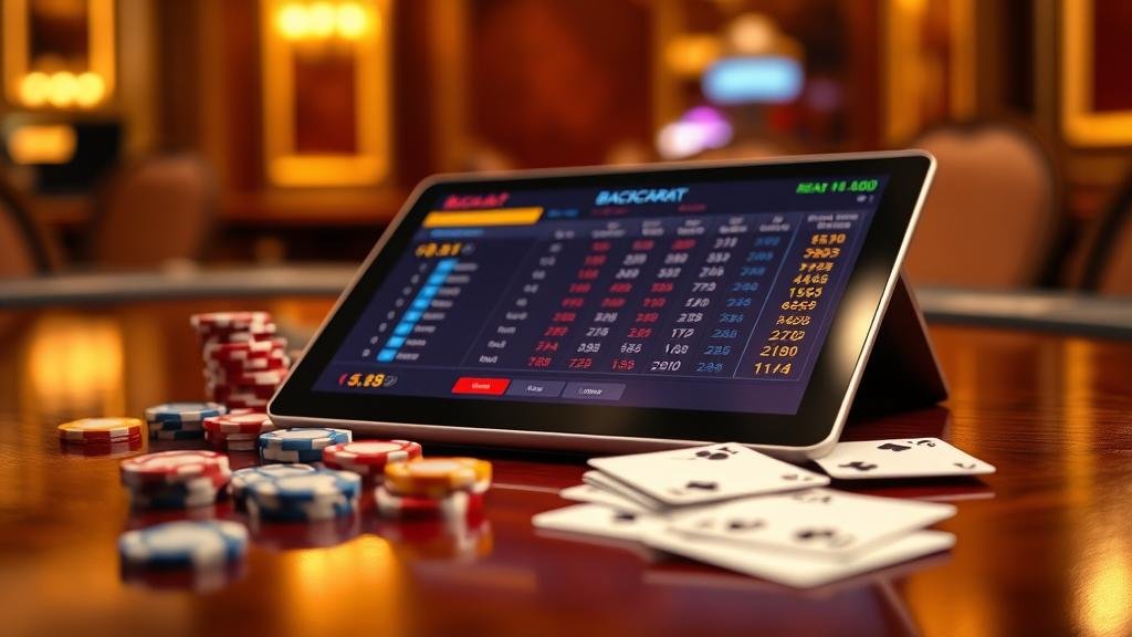 การใช้งานแท็บเล็ตเล่นบาคาร่าและดูสถิติสด