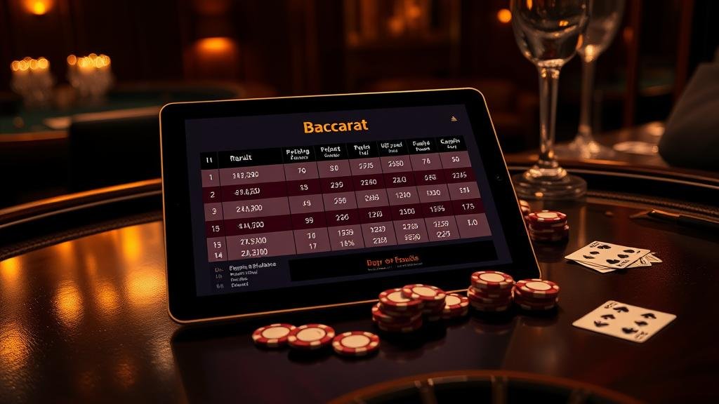 การจัดการงบประมาณและบันทึกผลการเล่นบาคาร่าบนแท็บเล็ต