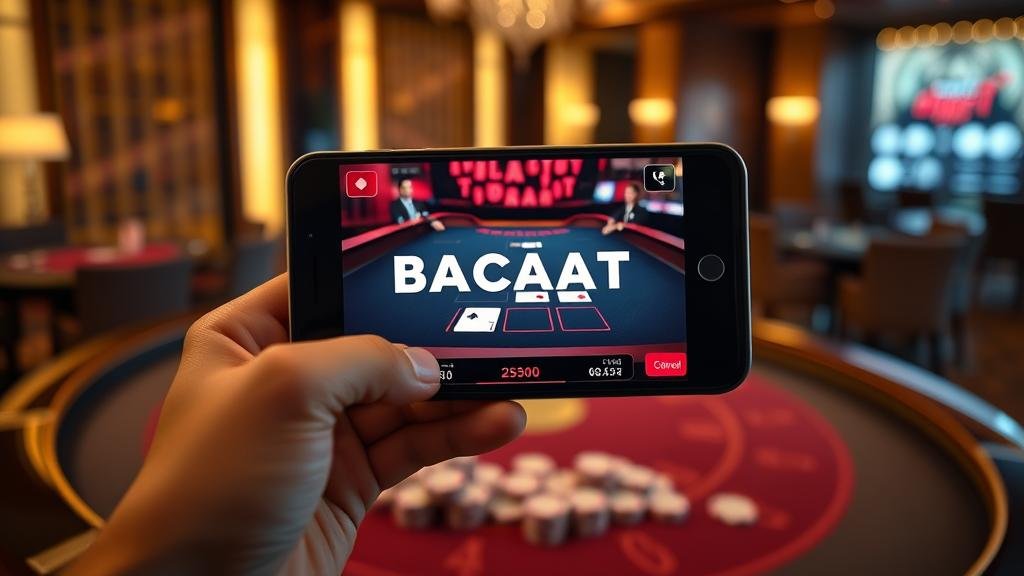 หน้าจอเกมบาคาร่า Playtech บนแท็บเล็ต