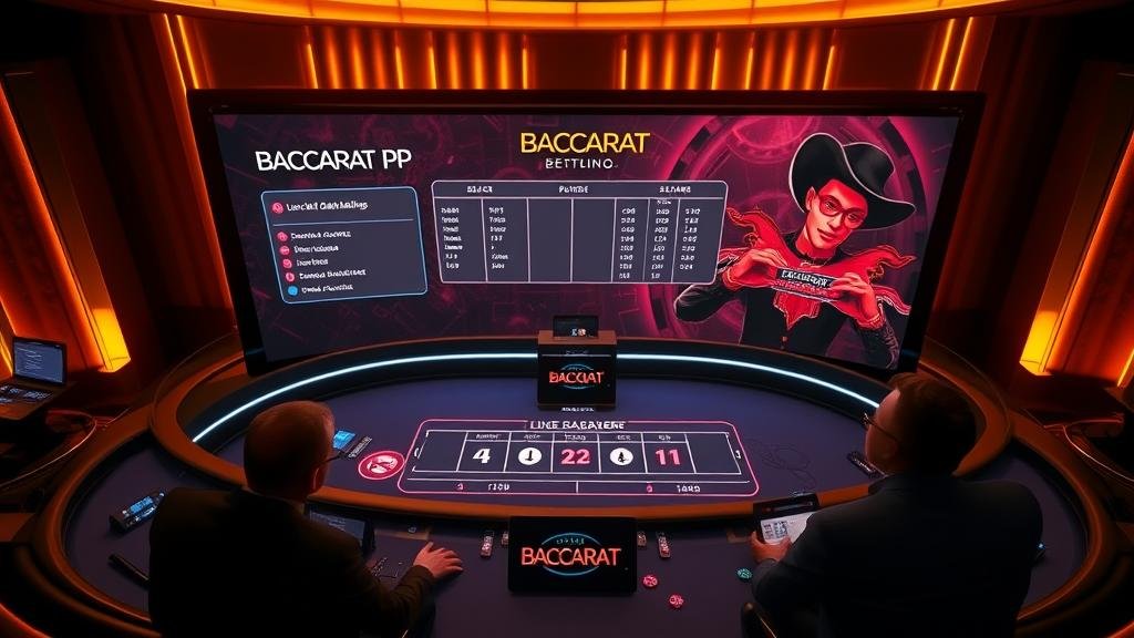 หน้าจอเกมบาคาร่า EBet แสดงสถิติและตัวเลือกการเดิมพัน