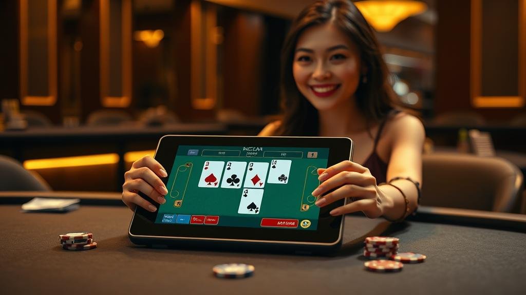 การคำนวณสูตรฟีโบนัชชีสำหรับบาคาร่าบนแท็บเล็ต