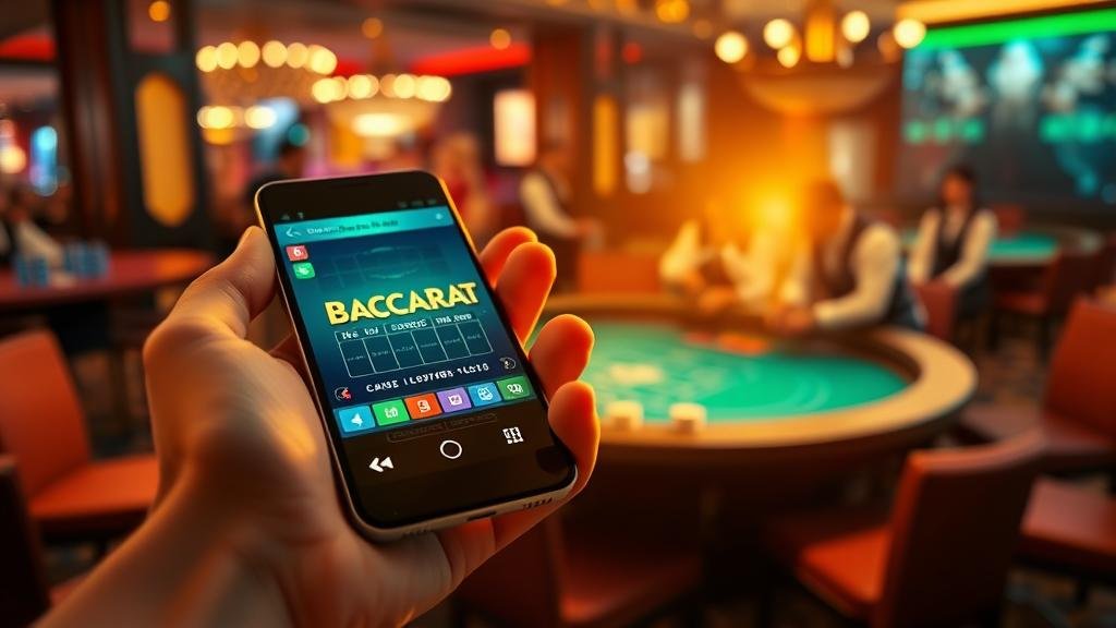 โต๊ะบาคาร่าพร้อมชิปและไพ่