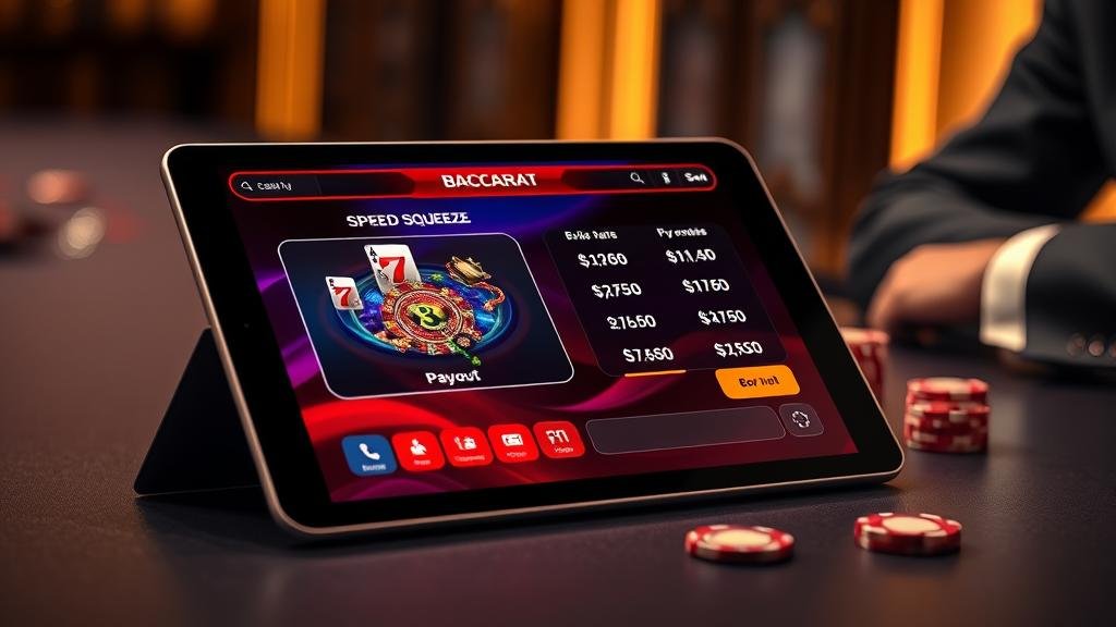 กราฟแสดงเค้าไพ่บาคาร่าบนแท็บเล็ต