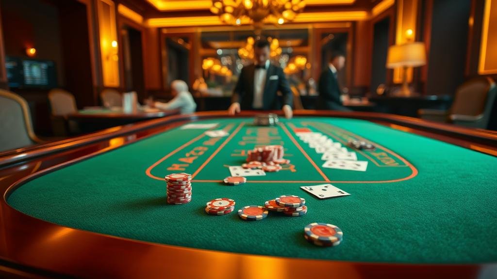 ไพ่บาคาร่าพร้อมบรรยากาศคาสิโน