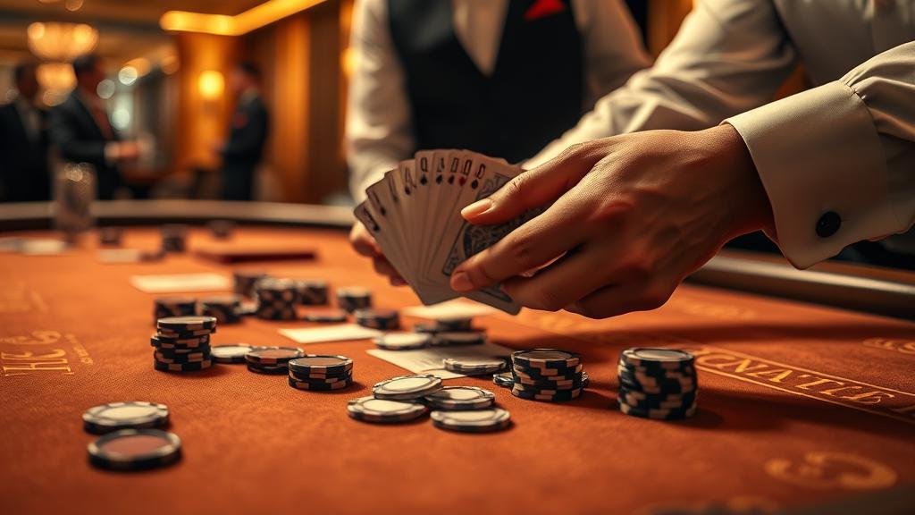 ภาพประกอบ แสดงเค้าไพ่บาคาร่า สลับยาว