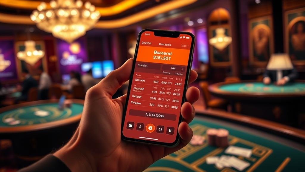 การเลือกห้องบาคาร่าบนแท็บเล็ต
