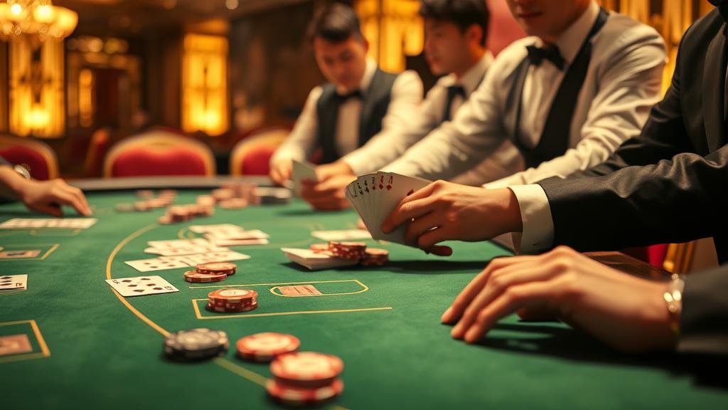 ภาพแสดงเค้าไพ่มังกร สองตัด และสามตัดในบาคาร่า