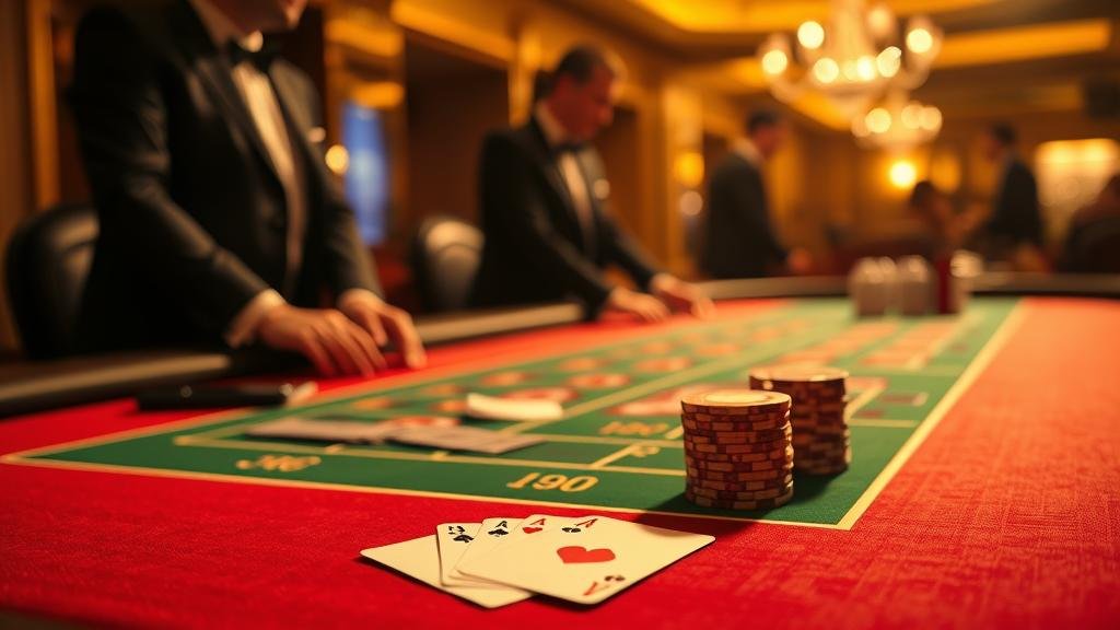 หน้าจอคอมพิวเตอร์แสดงผลห้องบาคาร่าสด