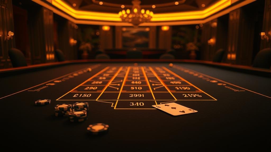 โต๊ะบาคาร่าพร้อมไพ่และชิป