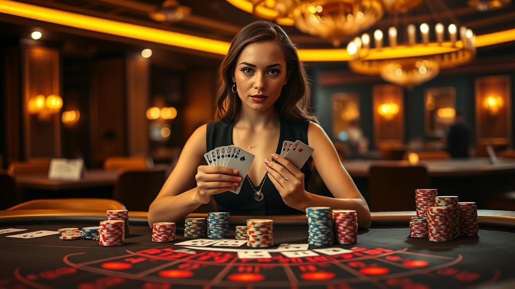 ดีลเลอร์มืออาชีพจาก Evolution Gaming กำลังดำเนินเกมบาคาร่า