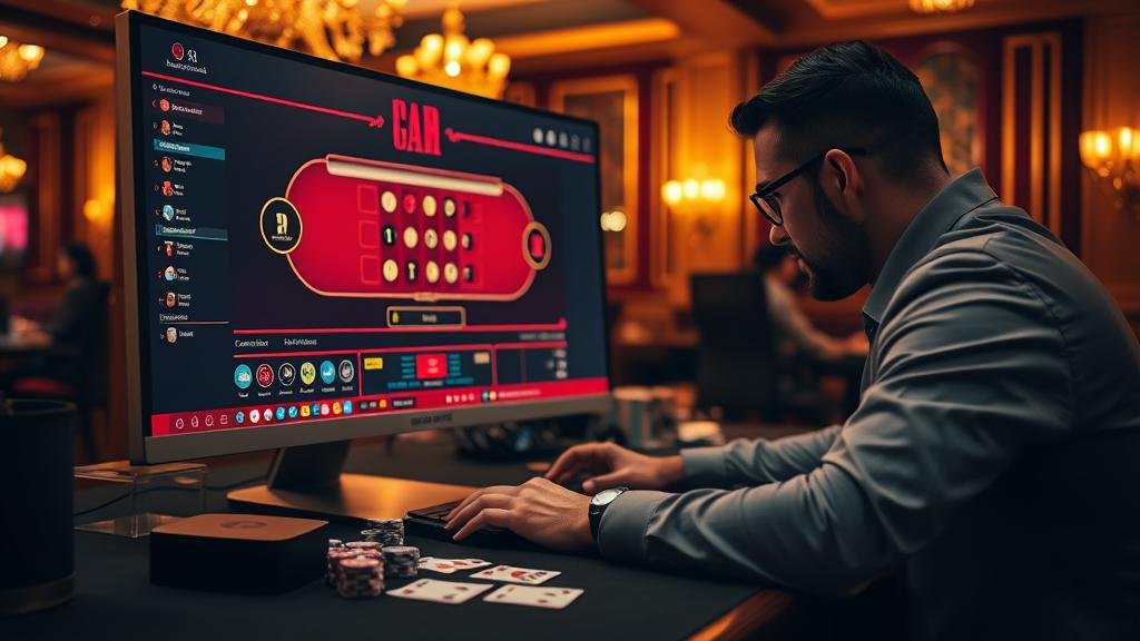 หน้าจอการเล่นบาคาร่าสดบนแท็บเล็ต