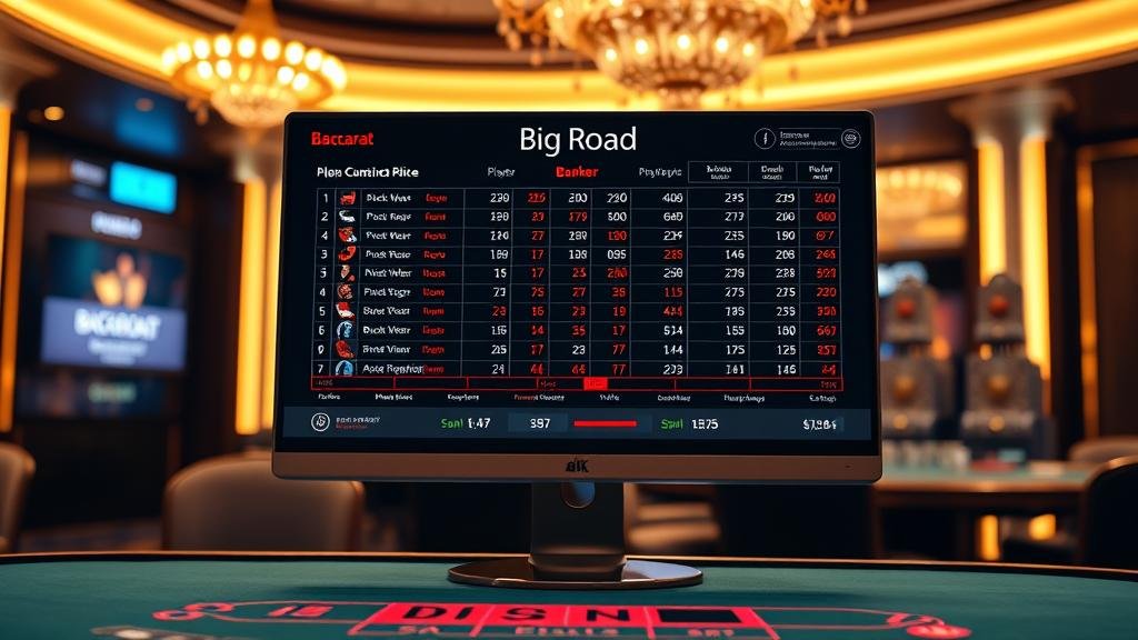 หน้าจอแอปบาคาร่า DG บนมือถือ แสดงสถิติสด