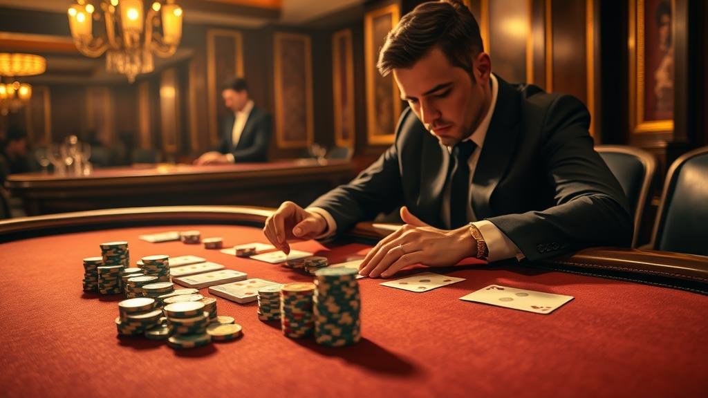 ตัวอย่างเค้าไพ่สองตัดและเค้าไพ่มังกรในบาคาร่า