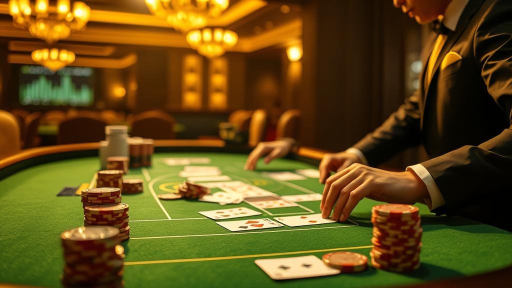 ตัวอย่างเค้าไพ่บาคาร่า บนหน้าจอคอมพิวเตอร์