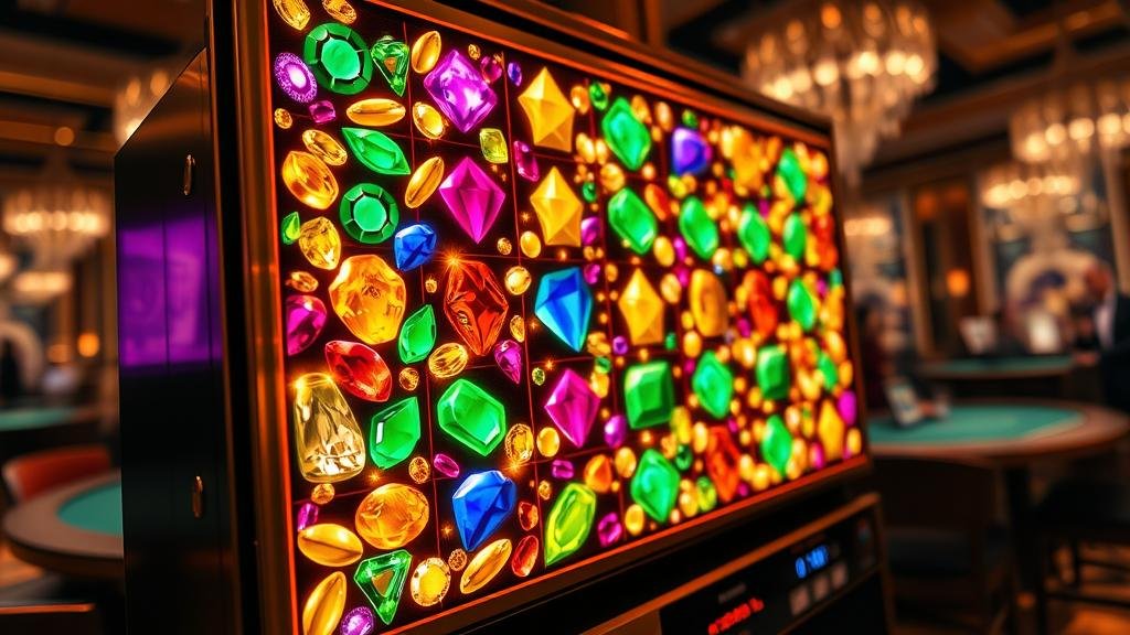 หน้าจอเกมสล็อตคลัสเตอร์พร้อมฟีเจอร์โบนัส