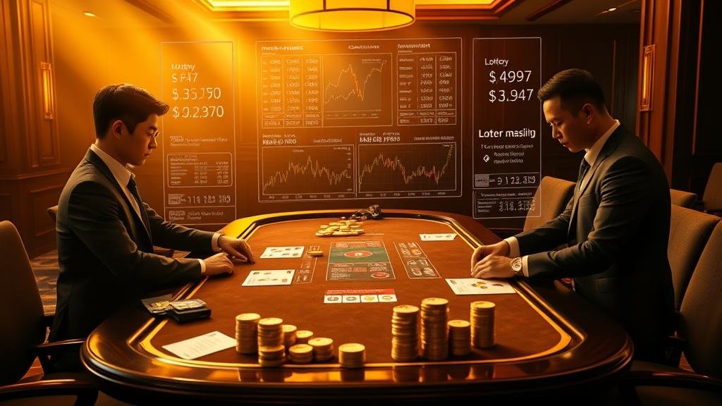 ภาพเมืองฮานอยยามค่ำคืนพร้อมเลขสลาก