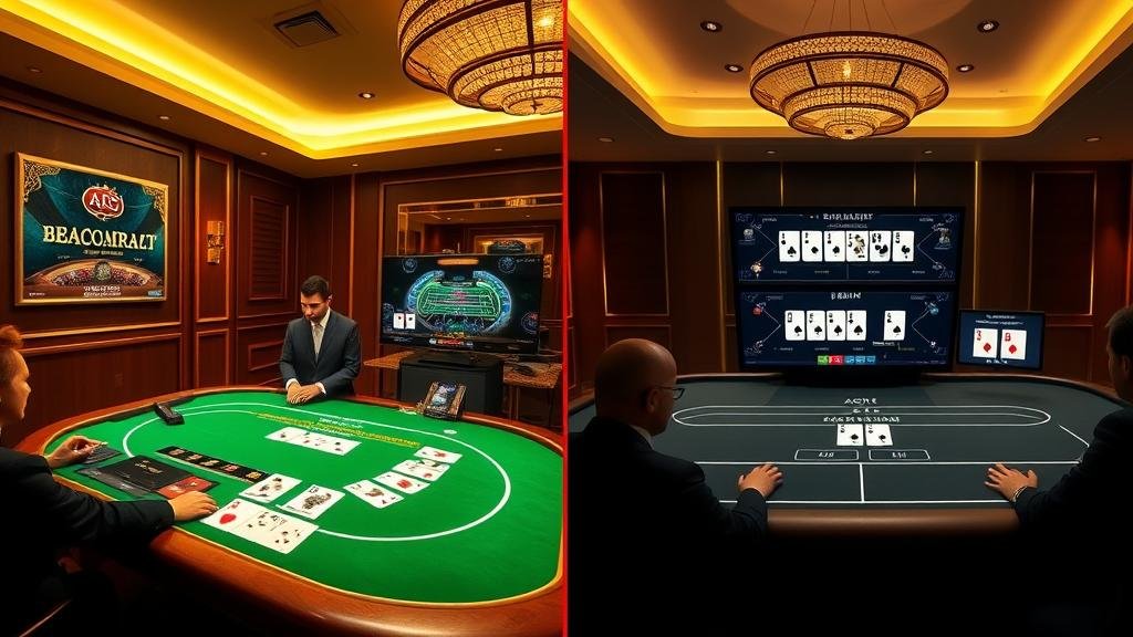 ภาพชิปคาสิโนและโต๊ะบาคาร่า