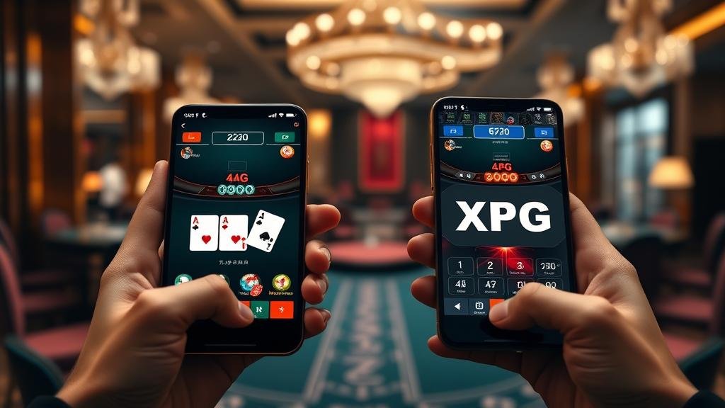 หน้าจอเล่นบาคาร่าจากค่าย Ezugi, BG, และ EBet บนมือถือ