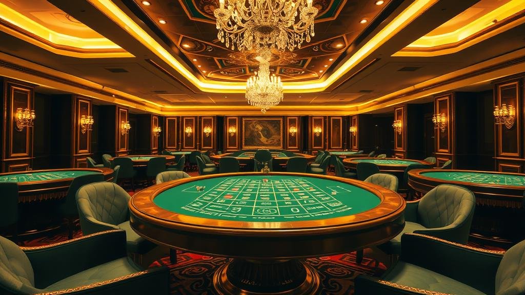 nagaokasekizai: แผนผังโต๊ะบาคาร่า Allbet พร้อมชิปและแสงไฟหรูหรา