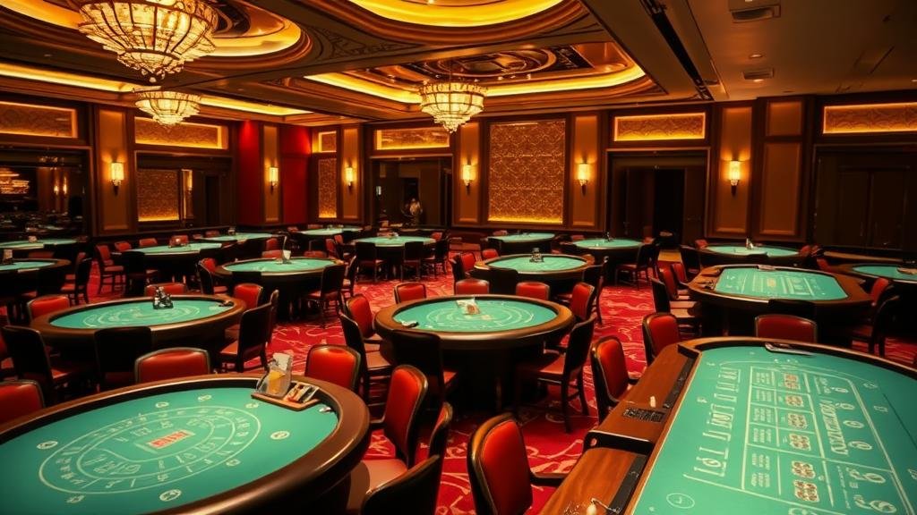 มือผู้เล่นบาคาร่ากำลังถือไพ่บนโต๊ะในคาสิโนหรู