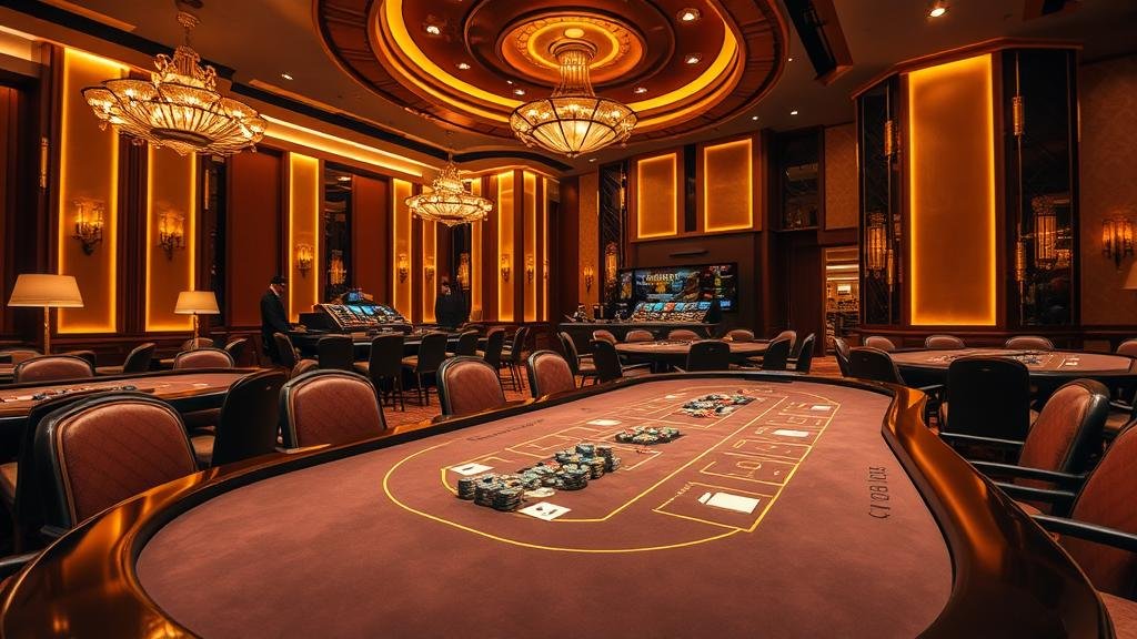 หน้าจอเกมบาคาร่าทดลองเล่น พร้อมชิปและไพ่