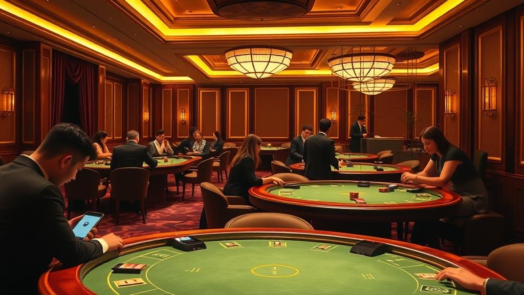 หน้าจอสมาร์ทโฟนแสดงเกมบาคาร่าพร้อมสถิติและตัวเลือกการเดิมพัน