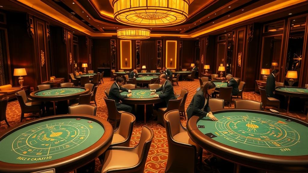 กองชิปบาคาร่าบนโต๊ะคาสิโน