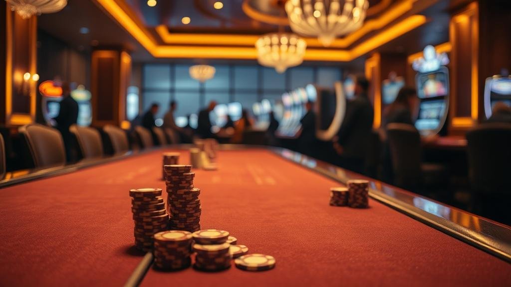 กลุ่มคนเฉลิมฉลองความสำเร็จในคาสิโนหรู