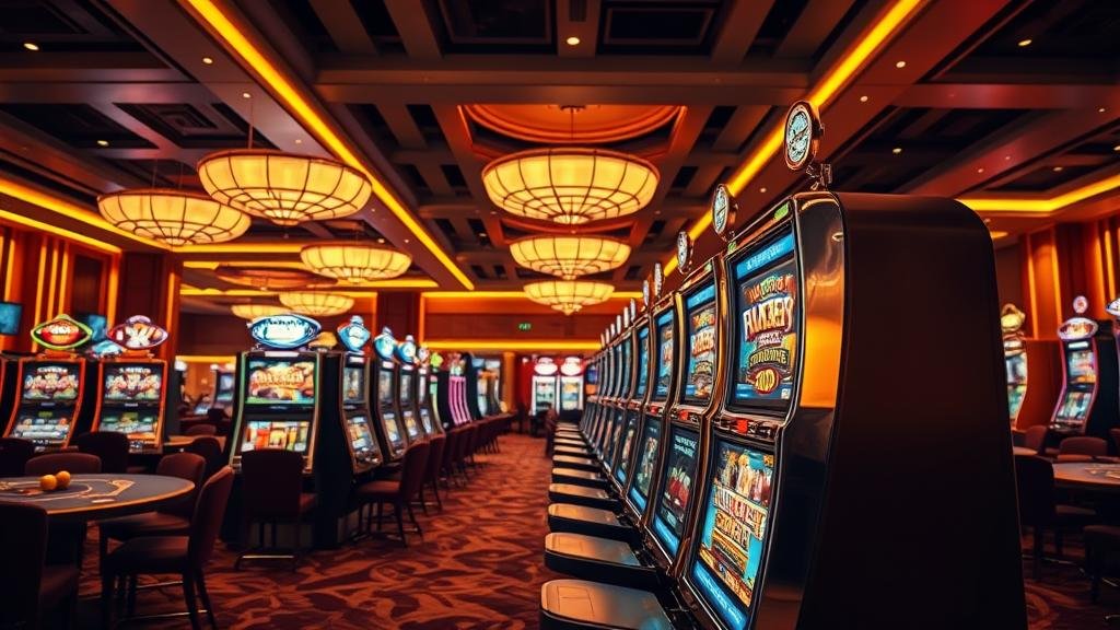 มือของผู้เล่นกำลังปรับยอดเดิมพันบนหน้าจอเกมสล็อต