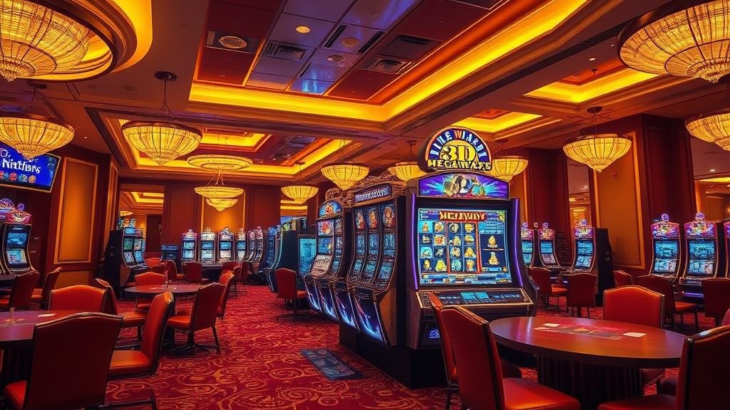 กลุ่มนักพนันกำลังเล่นสล็อตอย่างสนุกสนานในคาสิโน