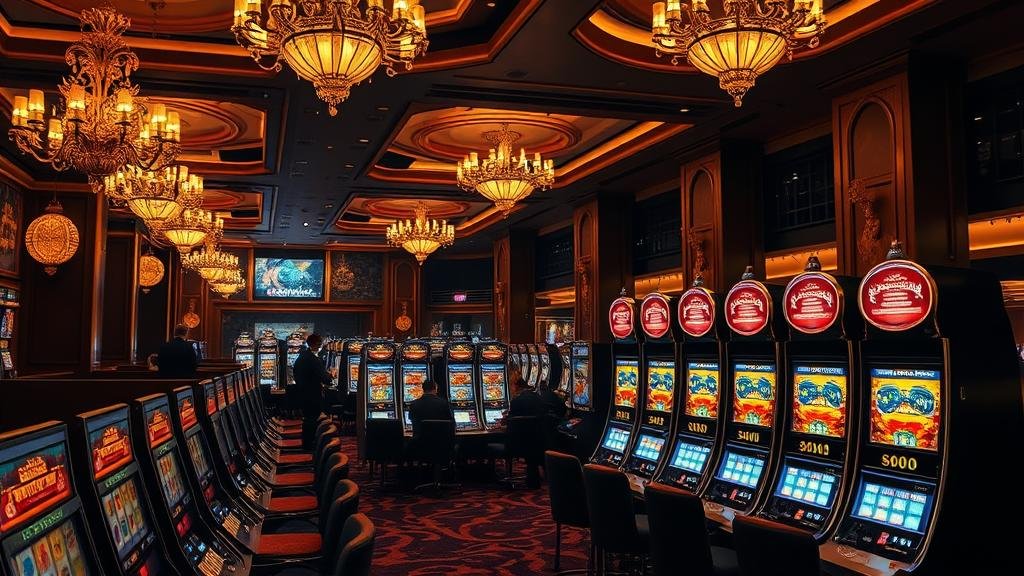 มือถือแสดงหน้าจอเกมสล็อตออนไลน์ พร้อมสัญลักษณ์โบนัสและแจ็คพอต