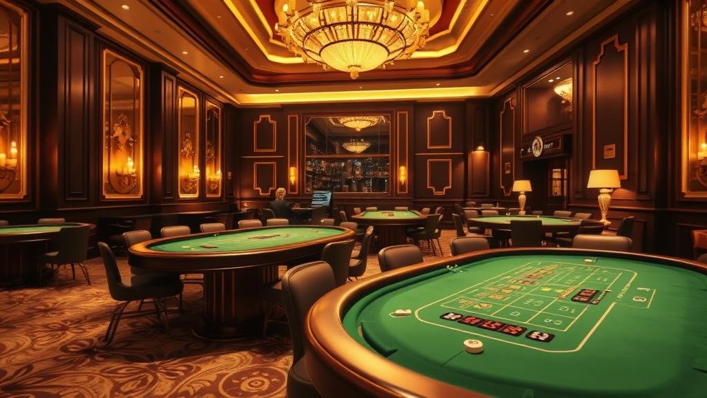 ดีลเลอร์กำลังแจกไพ่บาคาร่าบนโต๊ะสุดหรู