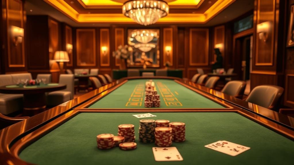 มือถือชิปคาสิโน พร้อมฉากหลังโต๊ะบาคาร่า