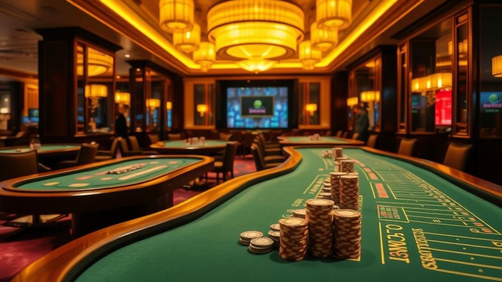 หน้าจอเกมบาคาร่า Playtech แสดงสถิติและตัวเลือกการเดิมพัน