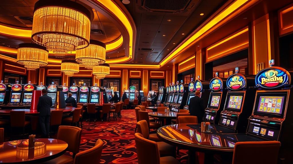 มือของผู้เล่นกำลังปรับขนาดการเดิมพันบนหน้าจอเกมสล็อต