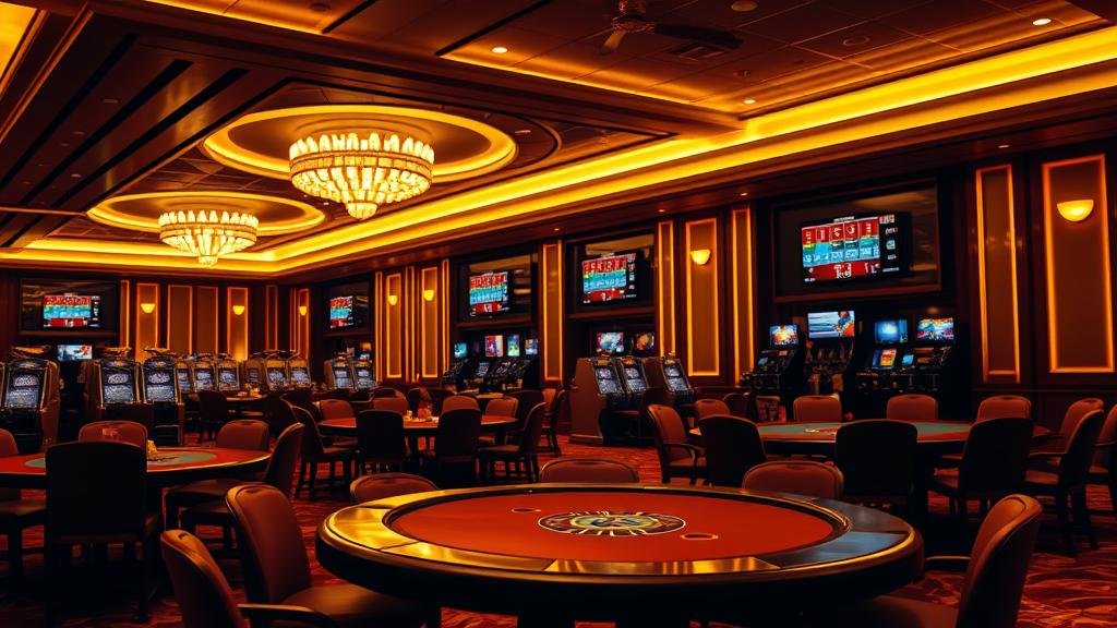 หน้าจอเกมสล็อตแสดงค่า RTP สูง ตัวเลขเรืองแสง พร้อมภาพเหรียญหล่น