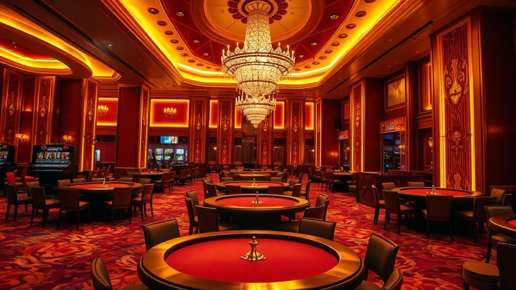 นักพนันฉลองชัยชนะครั้งใหญ่ที่เครื่องสล็อตในคาสิโนหรู