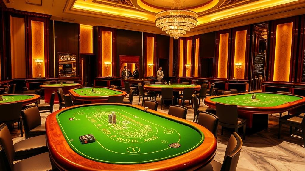 ดีลเลอร์กำลังสับไพ่บาคาร่าในคาสิโนหรู